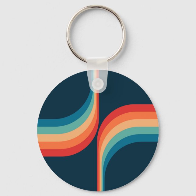 Colorful arches in retro style keychain (Front)