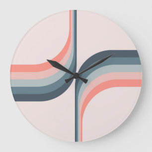 Colorful arches in retro style large clock