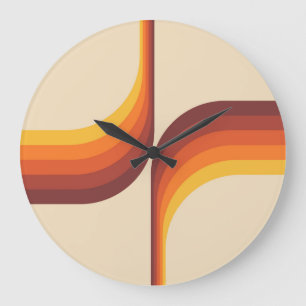 Colorful arches in retro style large clock