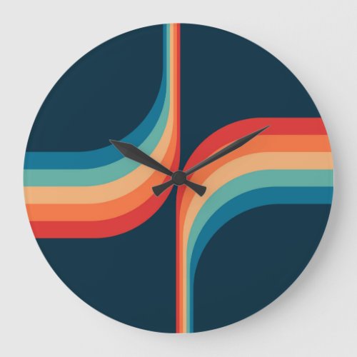 Colorful arches in retro style large clock