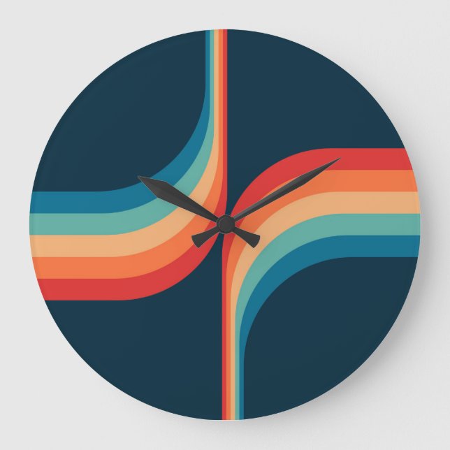 Colorful arches in retro style large clock (Front)