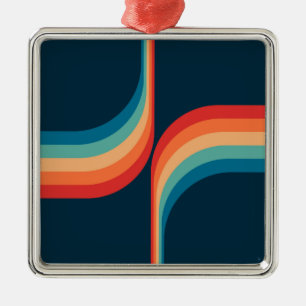 Colorful arches in retro style metal ornament