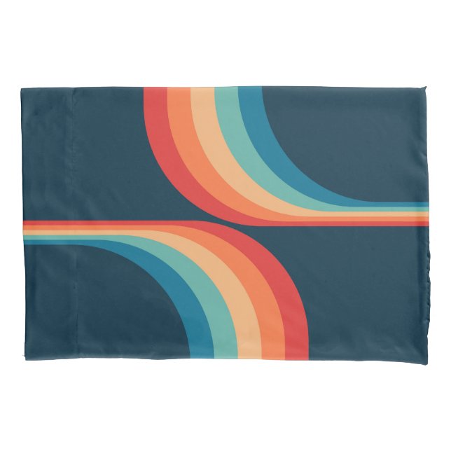 Colorful arches in retro style pillow case (Front)