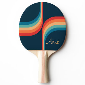 Colorful arches in retro style ping pong paddle