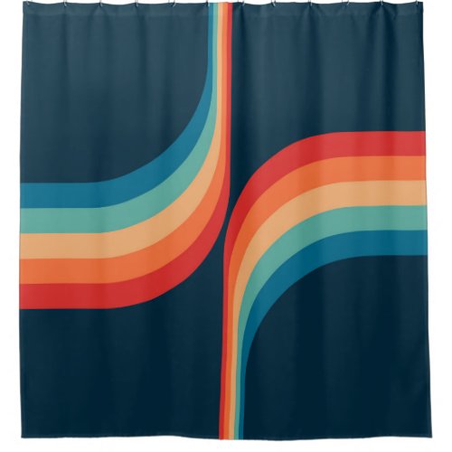 Colorful arches in retro style shower curtain