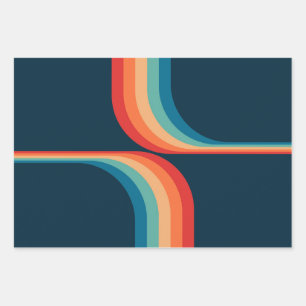 Colorful arches in retro style  wrapping paper sheets
