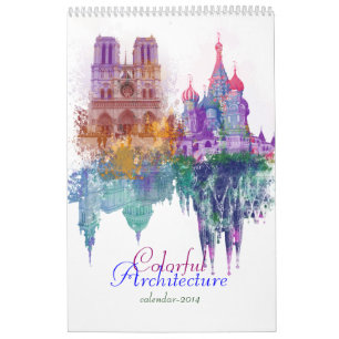 Colorful architecture calendar