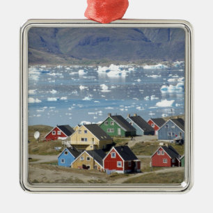 Colorful architecture of the town, Narsaq, Metal Ornament