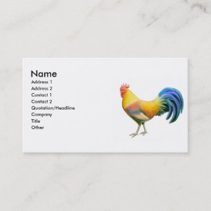 Colorful Ardenner Rooster Business Card