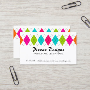 Colorful Argyle Business Card