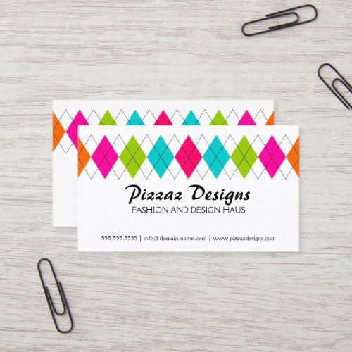 Colorful Argyle Business Cards