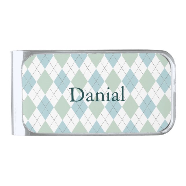 Colorful Argyle Custom Money Clip (Front)
