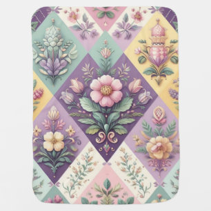 Colorful argyle pastel Easter/Spring Baby Blanket