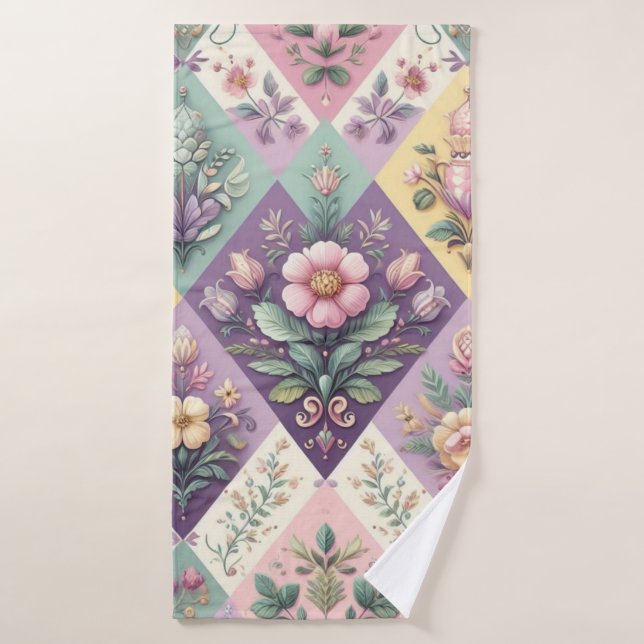 Colorful argyle pastel Easter/Spring Bath Towel (Bath Towel)