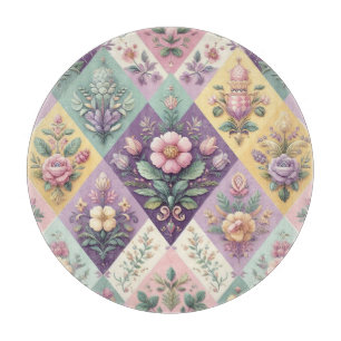 Colorful argyle pastel Easter/Spring Cutting Board