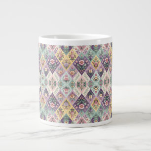 Colorful argyle pastel Easter/Spring Giant Coffee Mug