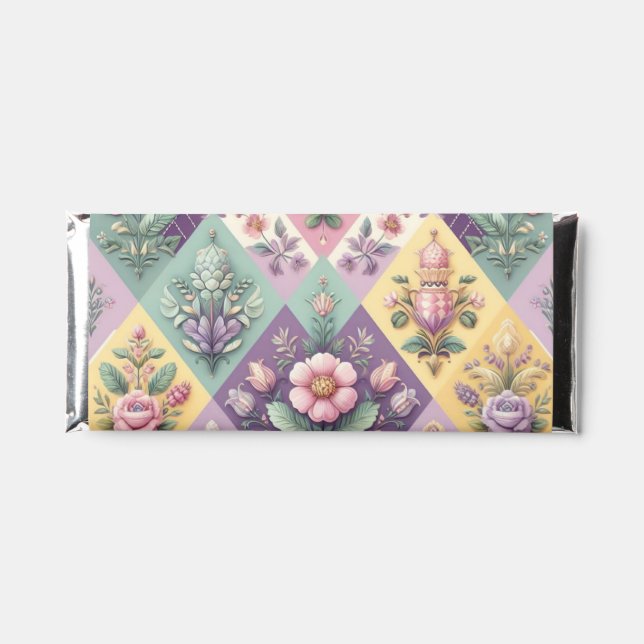 Colorful argyle pastel Easter/Spring Hershey Bar Favors (Front)