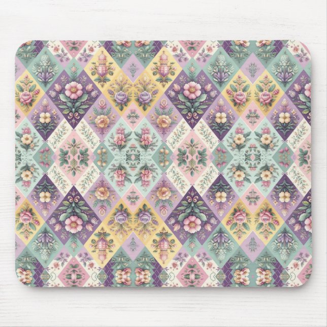 Colorful argyle pastel Easter/Spring Mouse Pad (Front)