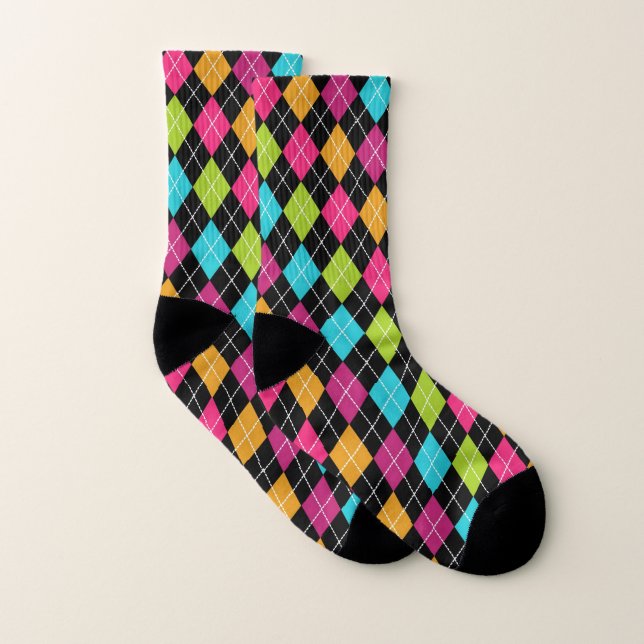 Colorful Argyle Pattern Socks (Pair)