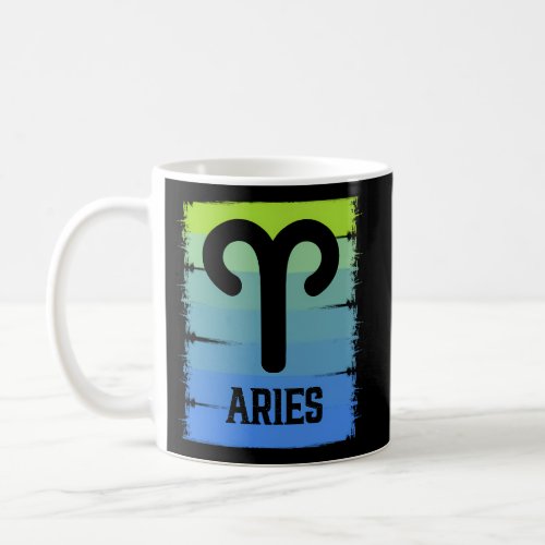 Colorful Aries Zodiac Symbol March April Born Coffee Mug