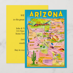 Colorful Arizona Map Moving Announcement