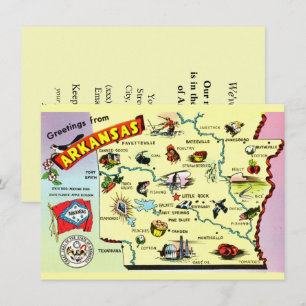 Colorful Arkansas Map Moving Announcement