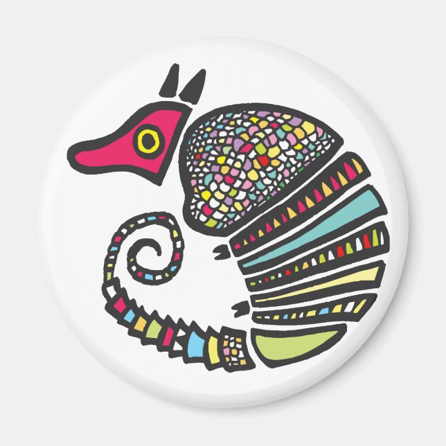 Colorful Armadillo Magnet (Front)