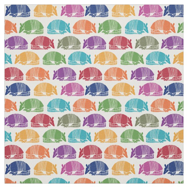 Colorful Armadillos Patterned Fabric (Swatch)