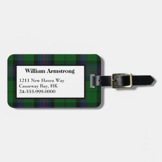 Colorful Armstrong Tartan Plaid Luggage Tag
