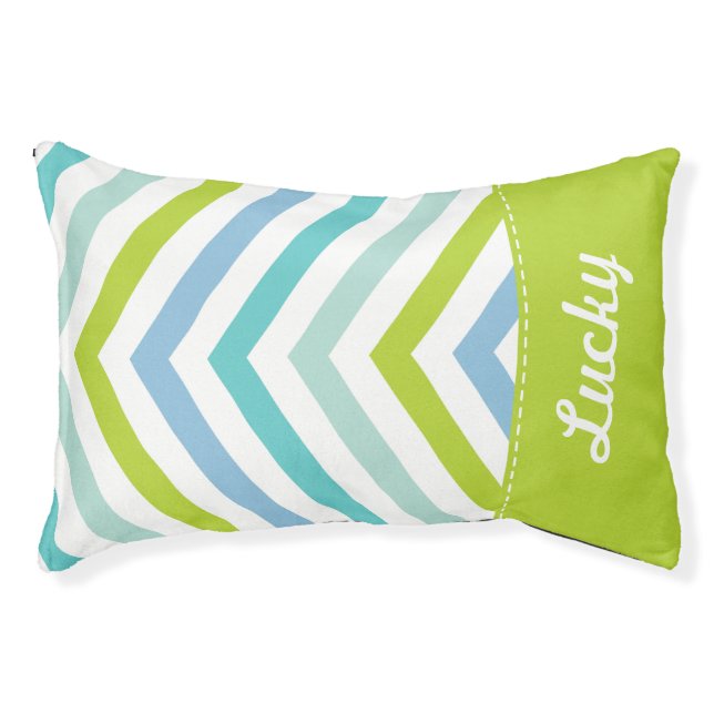 Colorful Arrow Chevron Monogram Pet Bed (Front)