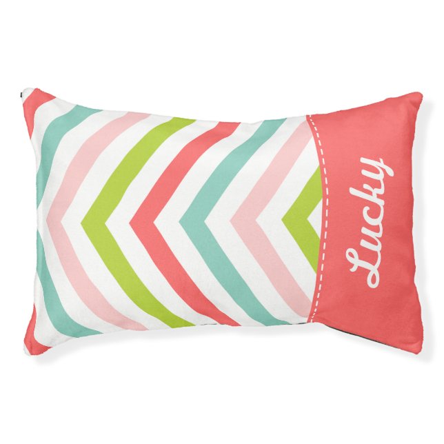 Colorful Arrow Chevron Monogram Pet Bed (Front)
