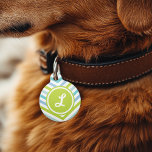 Colorful Arrow Chevron Monogram Pet ID Tag<br><div class="desc">Cute girly arrow chevron stripe pattern personalized with your pet's monogram name or initial in a chic dotted frame. Back features coordinating colors and space to add your pet's name and emergency contact info. Click Customize It to change fonts and colors or add your own photos and text for a...</div>