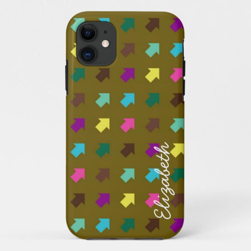 Colorful Arrows Modern Geometric Pattern iPhone 11 Case