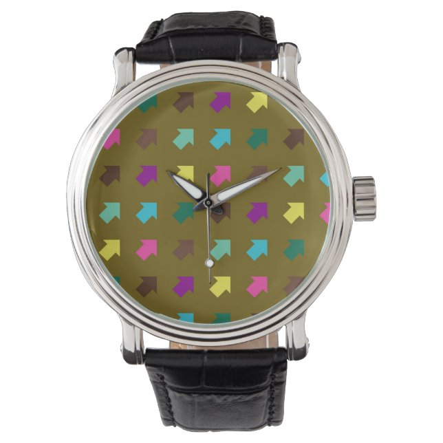 Colorful Arrows Modern Geometric Pattern Watch (Front)