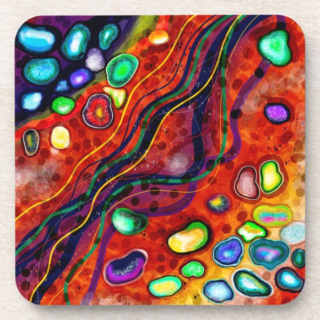Colorful Art Beverage Coaster (Front)