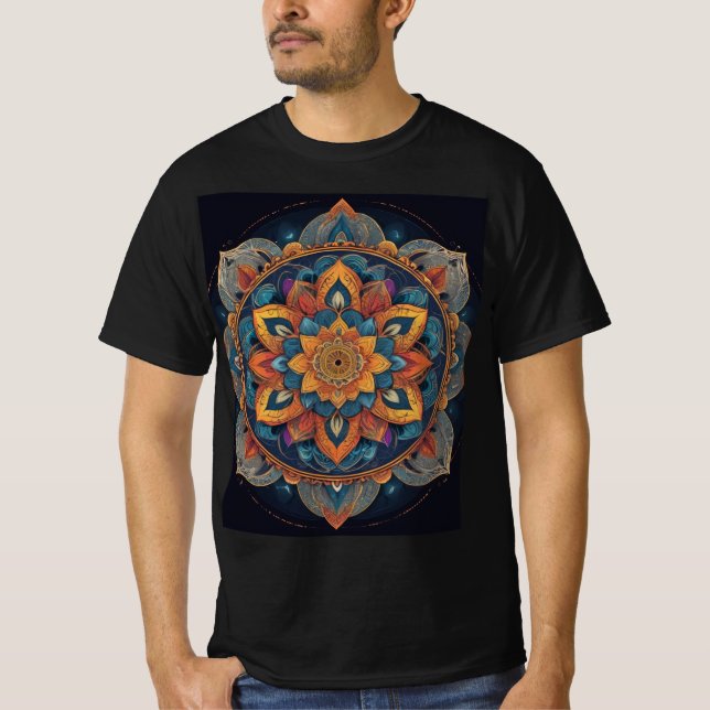Colorful Art – Boho Spiritual Flower Pattern Desig T-Shirt (Front)