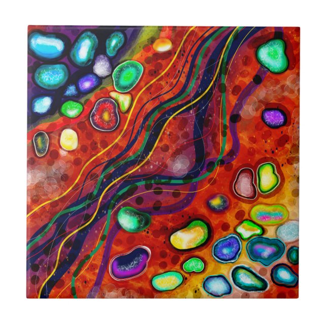 Colorful Art   Ceramic Tile (Front)