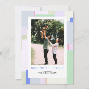 Colorful Art Christmas Holiday Photo Greeting Card