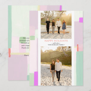 Colorful Art Christmas Holiday Photo Greeting Card