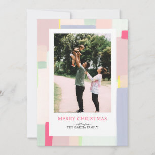 Colorful Art Christmas Holiday Photo Greeting Card