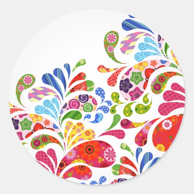 Colorful Art Classic Round Sticker (Front)