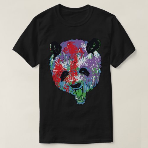 Colorful art cute panda head with panda lover T_Sh T_Shirt