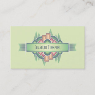 Colorful Art Deco Event Planner Business Card