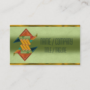 Colorful Art Deco Glass Business Card