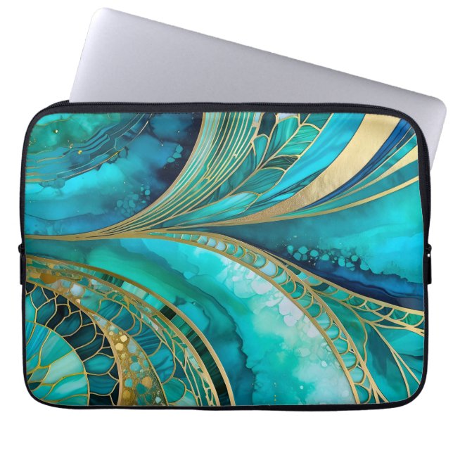 Colorful Art Deco Laptop Case (Front)