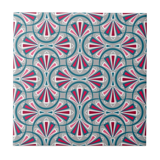 Colorful art deco pattern. ceramic tile (Front)