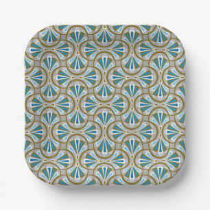 Colorful art deco pattern. paper plates