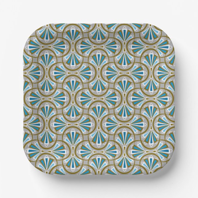 Colorful art deco pattern. paper plates (Front)