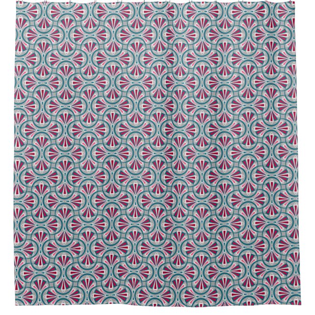 Colorful art deco pattern. shower curtain (Front)