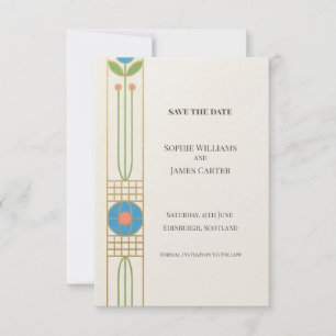 Colorful Art Deco Save The Date